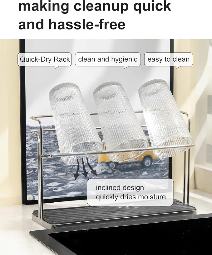 Stainless Steel Water Bottle Drying Rack Space Saving, Durable Cup Drying Rack - Image 6