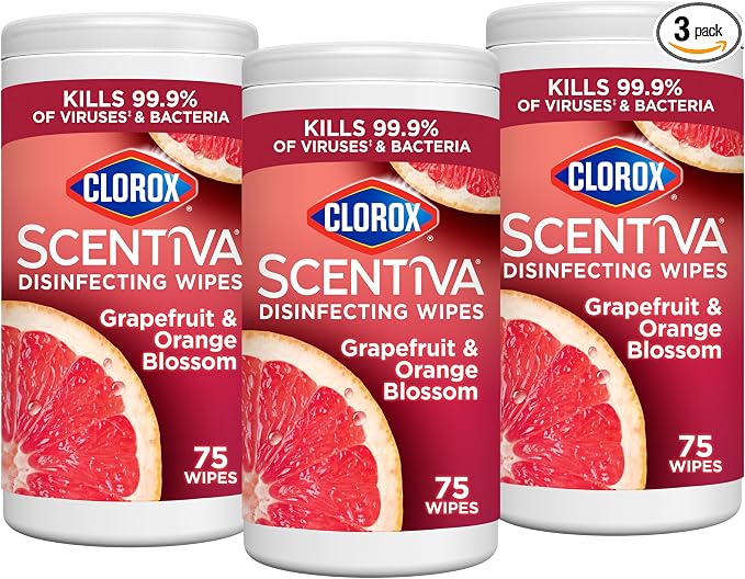 Clorox Scentiva Disinfecting Wipes, Grapefruit and Orange Blossom by Clorox