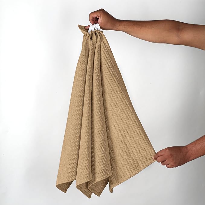 Beige Waffle Kitchen Towels, 16x26 Inches, 100% Cotton, Quick Drying, Machine - Image 6