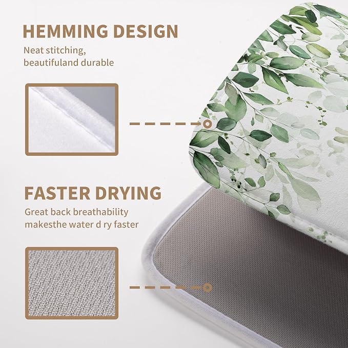 Sage Green Leaf Dish Drying Mat - Image 4