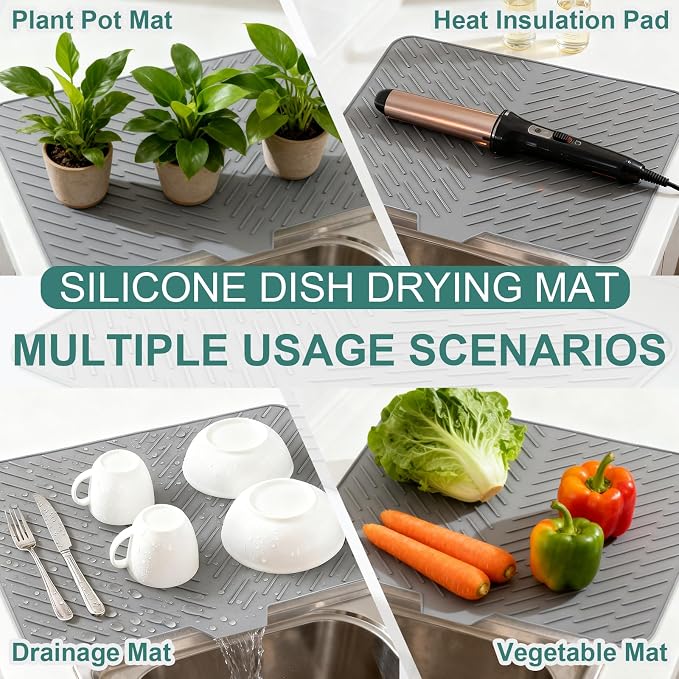 Silicone Dish Drying Mat 23x17 Multiple Usage, Easy clean, Eco-friendly - Image 6