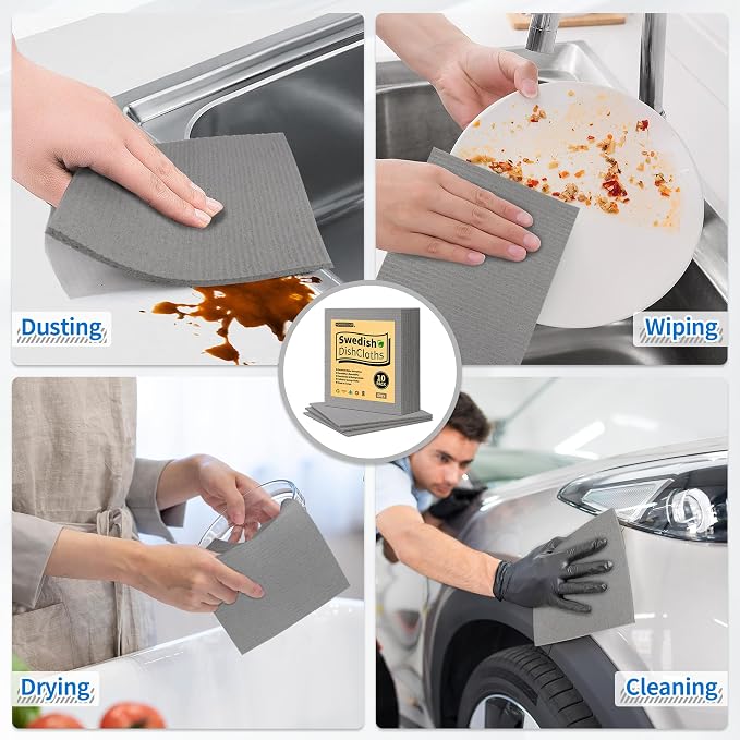 HOMERHYME Swedish Dishcloths, 10 Pack Absorbent Dish Towels - Image 5