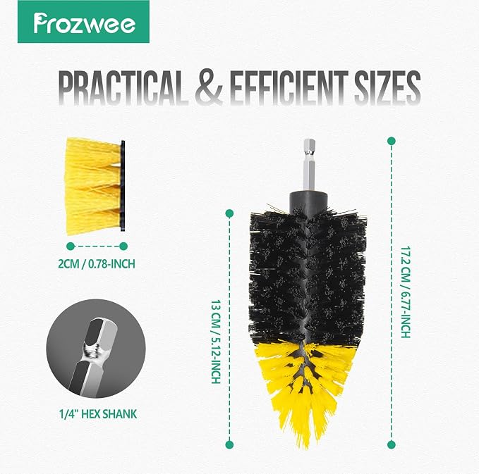 2PACK Tile Corner Drill Brush, Upgraded Powerful Scrubber Brush Made to Tackle - Image 3