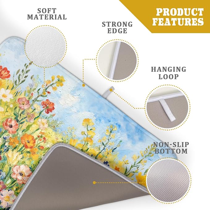 Spring Summer Floral Dish Drying Mat - Image 4