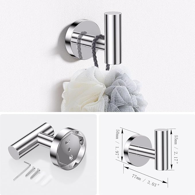 Lairuier Bathroom Hardware Set, 4-Piece Towel Holder Set Include Toilet Paper - Image 5