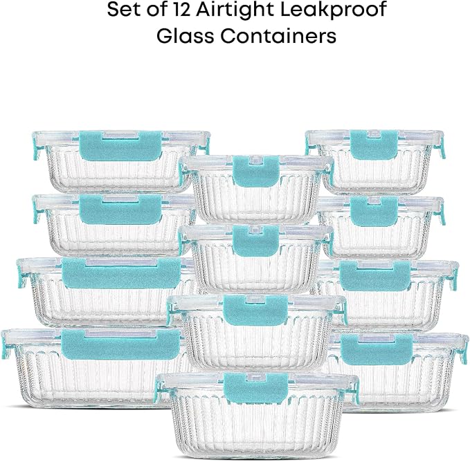 JoyJolt 24pc Borosilicate Glass Storage Containers - Image 3