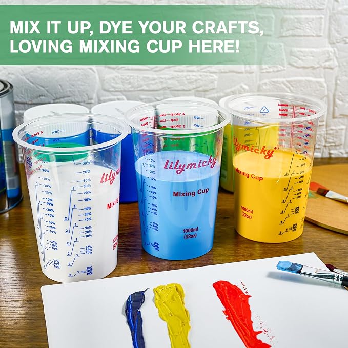 50 PACK Plastic Measuring Cups, 32 oz Disposable Mixing Cups, Measurement - Image 7