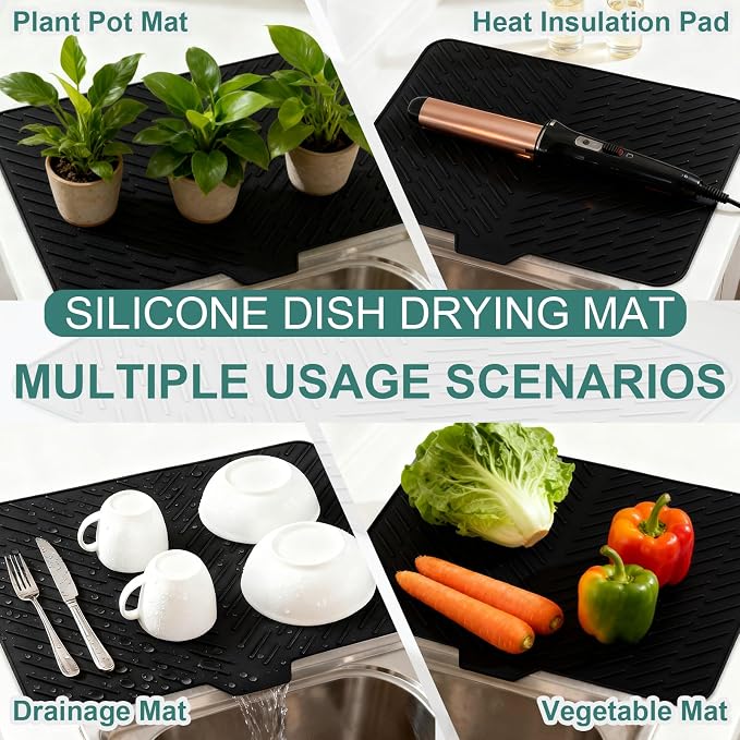 Silicone Dish Drying Mat 23x17 Multiple Usage, Easy clean, Eco-friendly - Image 6