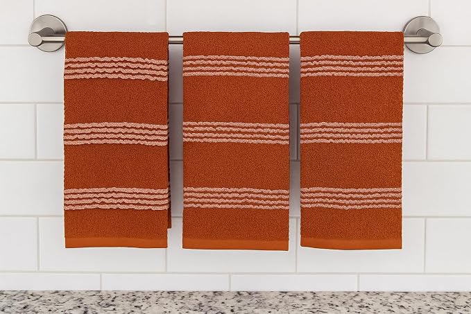 Serafina Home Terracotta Orange Rust Kitchen Hand Dish Towels: Oversized 18" x - Image 2