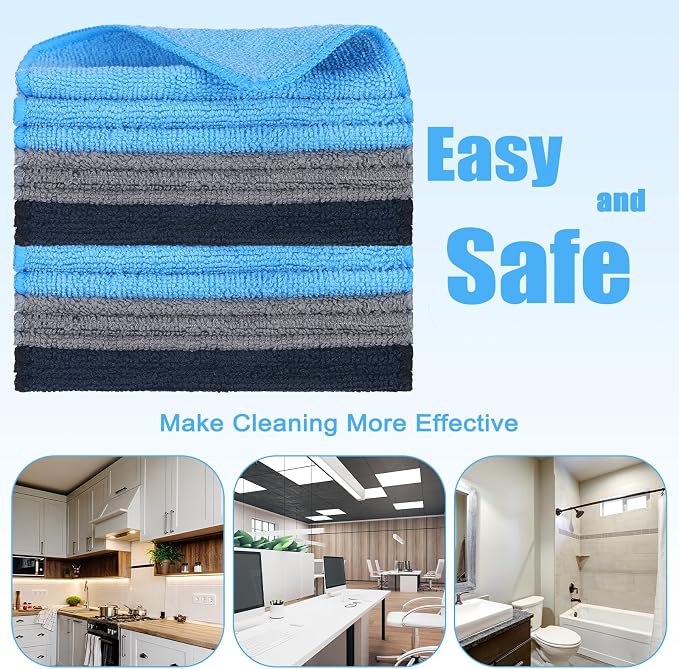 Tanlade 30 Pcs Microfiber Cleaning Cloth 6"x6" Cleaning Rags Reasonable Kitchen - Image 4