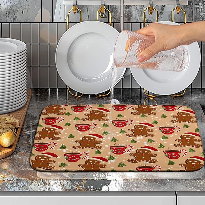Christmas Gingerbread Man Dish Drying Mat - Image 5