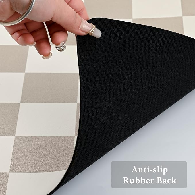 Checkered Dish Drying Mat for Kitchen Counter, Coffee Bar Station Accessories - Image 7