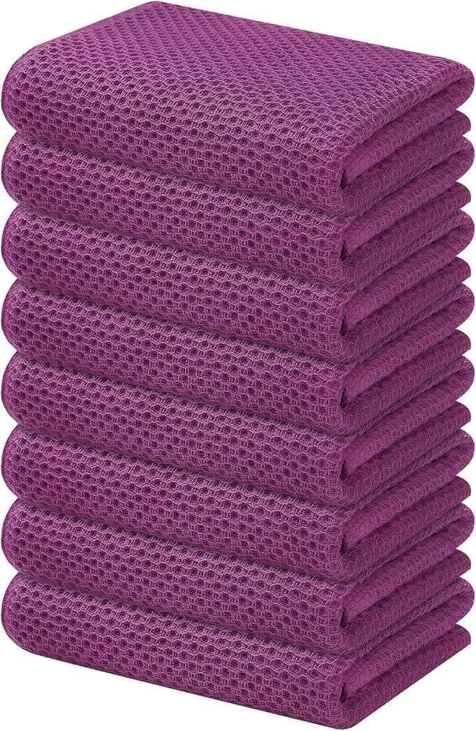 Kitinjoy 100% Cotton Waffle Weave Kitchen Hand Towels by Kitinjoy