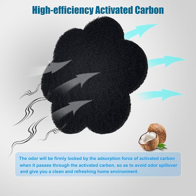 12-Pack Universal Trash Can Odor Absorbing Filters, Activated Charcoal - Image 2