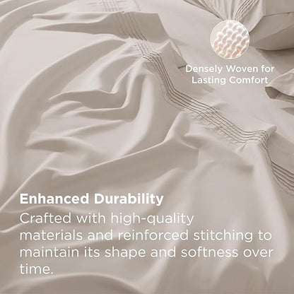 Bedsure Deep Pocket Full Size Bed Sheets Set - Fits Mattresses Up to 21 Inches Thick - 4 Piece GentleSoft Bed Sheets, Moisture Wicking, Soft & Cooling Bedsheet & Pillowcases, Easy & Secure Fit, Linen