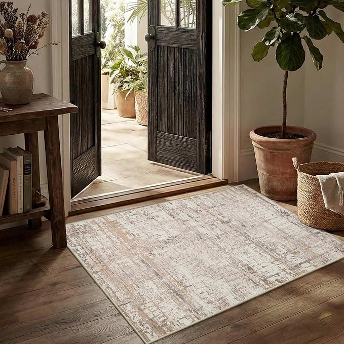 2x3 Entryway Rug, Door Mat Indoor Entrance, Washable Non Slip Kitchen Bathroom by Rugxara
