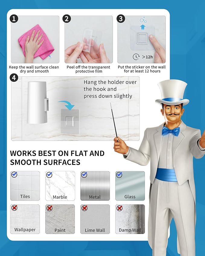 MR.SIGA Toilet Brush and Holder Set, Wall Mounted Toilet Bowl Brush, Compact - Image 7