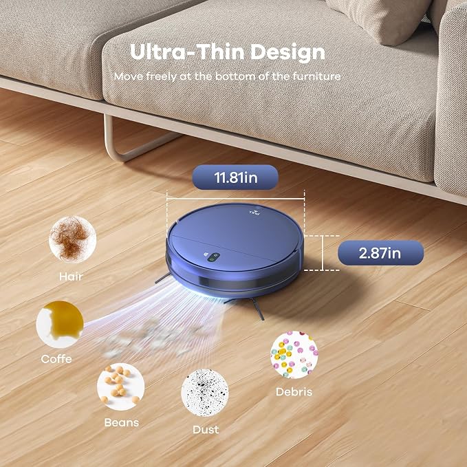 ZCWA Robot Vacuum and Mop Combo, 2.4GHz WiFi Link Vacuum Robot, 4 Cleaning Mode - Image 5
