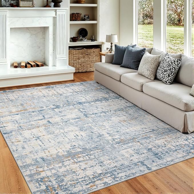Blue 8x10 Area Rugs, Large Soft Rugs - Image 3