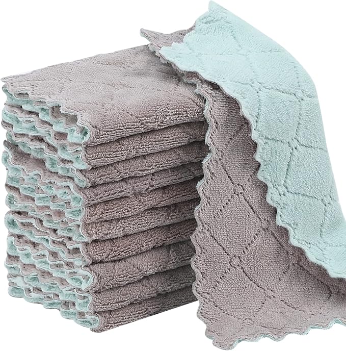 Rachan 11Pack Kitchen Dish Cloths, Reusable Dish Towels, Nonstick Oil Washable by Rachan