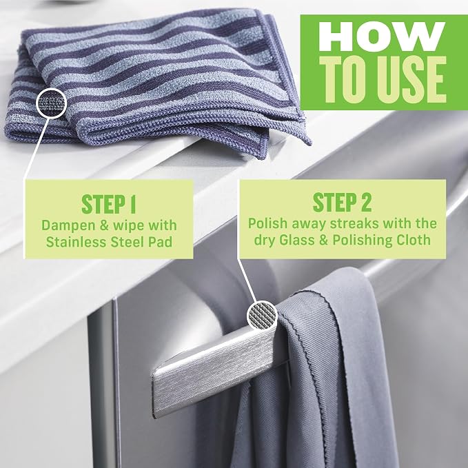 E-Cloth Stainless Steel Microfiber Cleaning Cloth Kit - Image 2