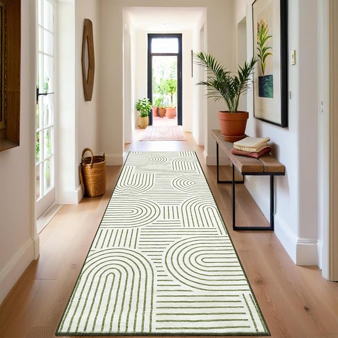 Modern Rug 2.5x10 Runners for Hallways, Abstract Kitchen Runner Rugs Non Slip by ROYHOME