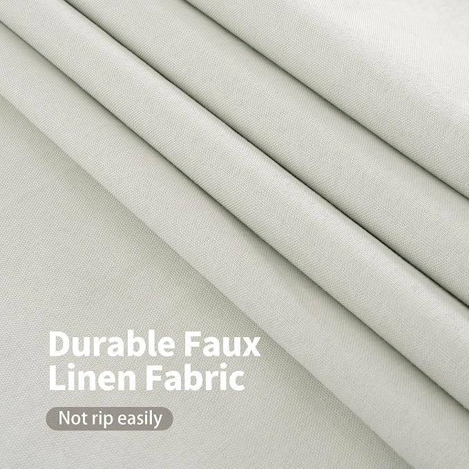 YoungsTex Ivory Linen 100% Blackout Curtains - Image 4
