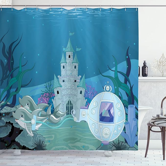 Ambesonne Ocean Shower Curtain, Mermaid Castle by Ambesonne