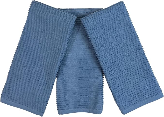 Chambray Light Blue Kitchen Hand Dish Towels: Oversized 28" x 18", 100% Cotton - Image 5