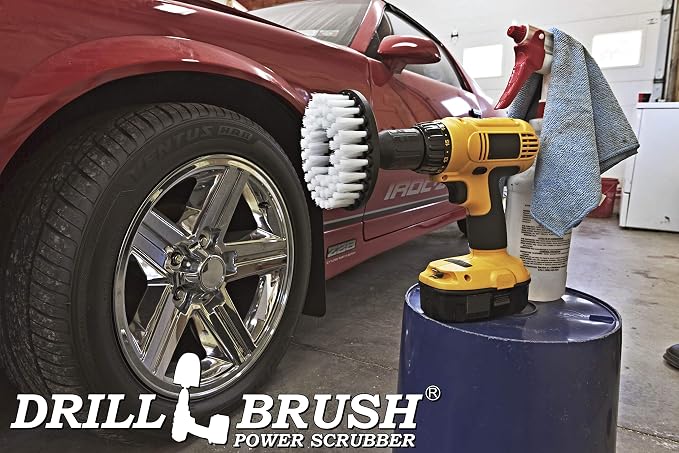 Drillbrush 5" Round Soft Bristle Scrub Brush Power Drill Attachment - Image 6