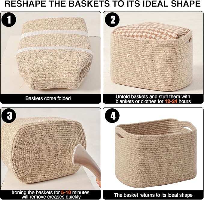 Decorative Storage Baskets for Organizing Shelves, Toy Basket for Nursery - Image 7