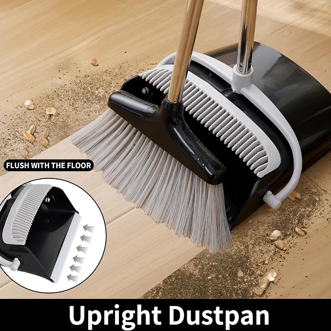 Broom and Dustpan Set Lightweight Upright Lobby Broom and Dust Pan Combo - Image 2