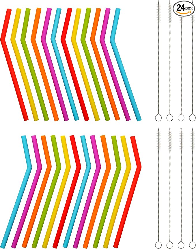 Reusable Silicone Straws for Toddlers & Kids by VESKAOTY