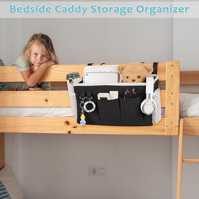 Loghot Bedside Caddy/Bedside Storage Bag Hanging Organizer - Image 6