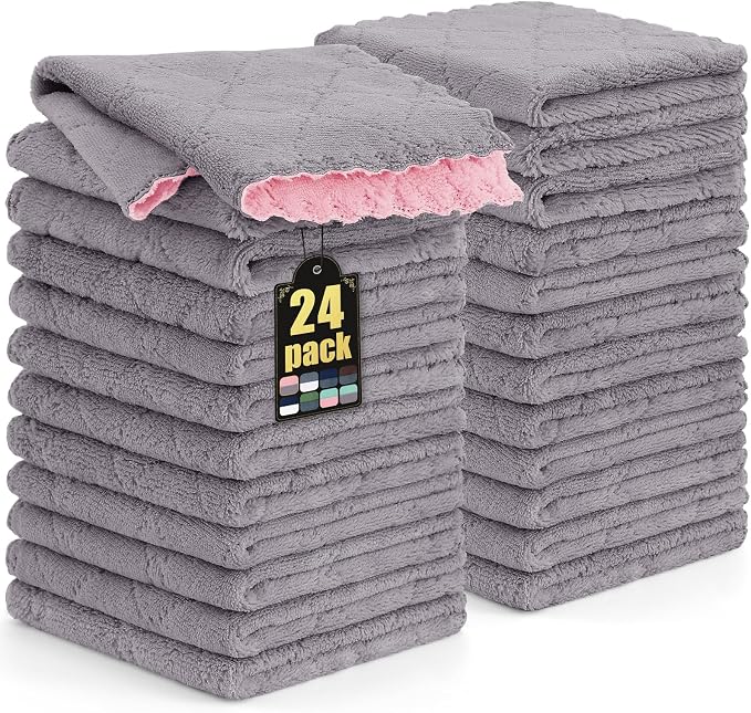 Mordimy 24 Pack Kitchen Cloths Dish Towels, Super Soft and Absorbent Dish Cloths by Mordimy