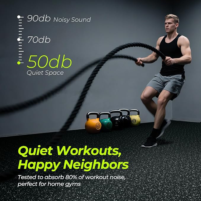 1/2in Thick 48 Sq Ft Rubber Top High Density EVA Foam Exercise Gym Mats - Image 5