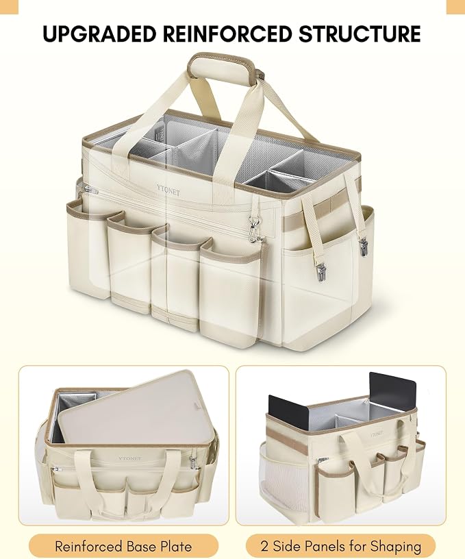 Ytonet Cleaning Caddy Bag with Detachable Apron, Extra Large Cleaning Supplies - Image 5