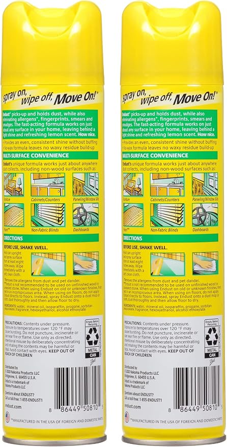 Endust Multi-Surface Dusting and Cleaning Spray, Lemon Zest, 12.5 Ounce - Image 2
