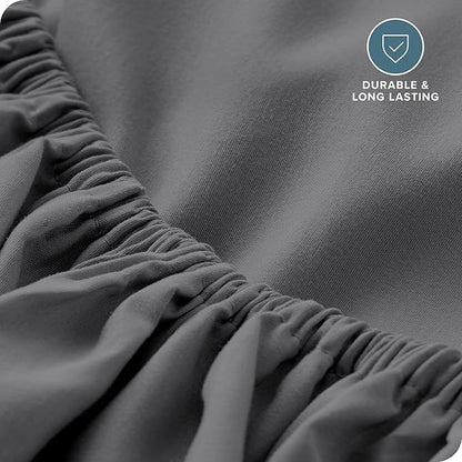 Bare Home Fitted Bottom Sheet King Size - Premium 1800 Microfiber - Ultra-Soft Hotel Luxury - Deep Pocket - Durable and Long Lasting - Fitted Sheet (King, Grey)