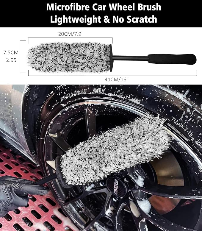 YeewayVeh 5PCS Pro Wheel Detailing Kit | 360° Bendable Rim Cleaner Brush - Image 3