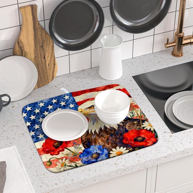 4th of July American Flag Eagle Dish Drying Mat - Image 6