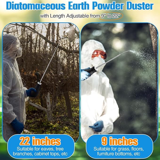 Diatomaceous Earth Powder Duster, Longer 9" to 22" Retractable Garden Powder - Image 5
