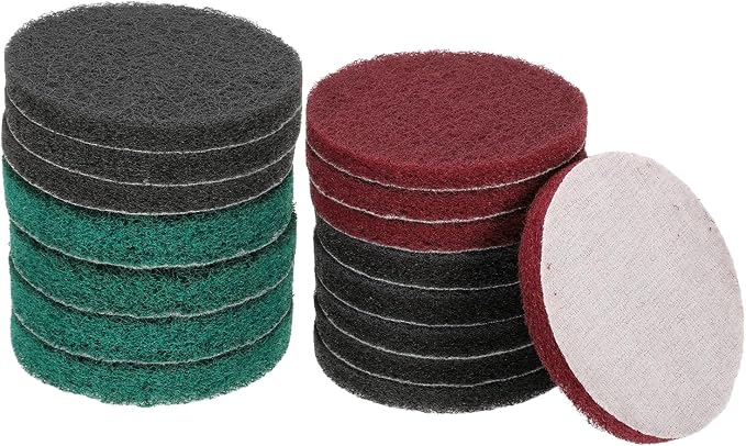 HARFINGTON 4pcs Scrubber Scouring Pads 180 400 800 1200 Grits 4 Inch Drill by HARFINGTON
