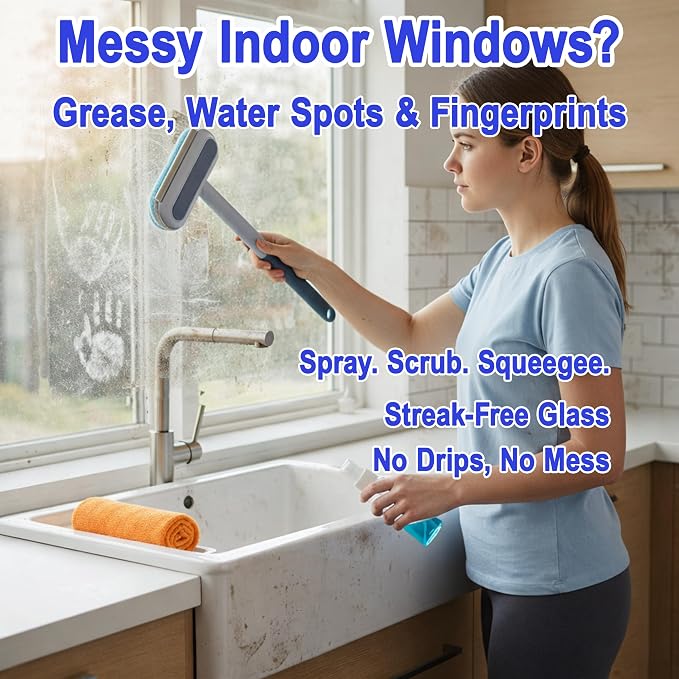 6-in-1 Window Track & Screen Cleaning Kit – Detachable Brushes, Microfiber - Image 2