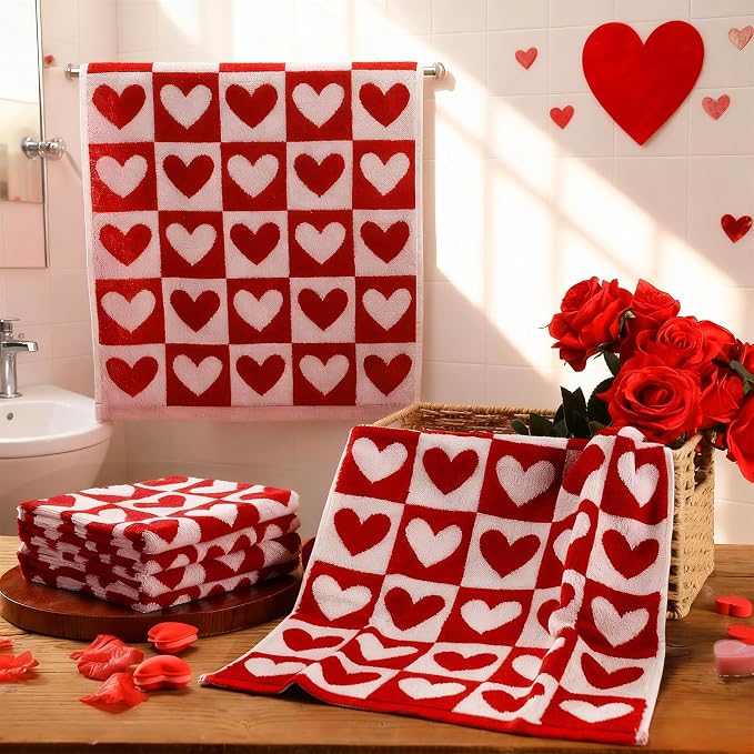 Frienda 4 Pcs Valentine's Day Hand Towels - Image 5