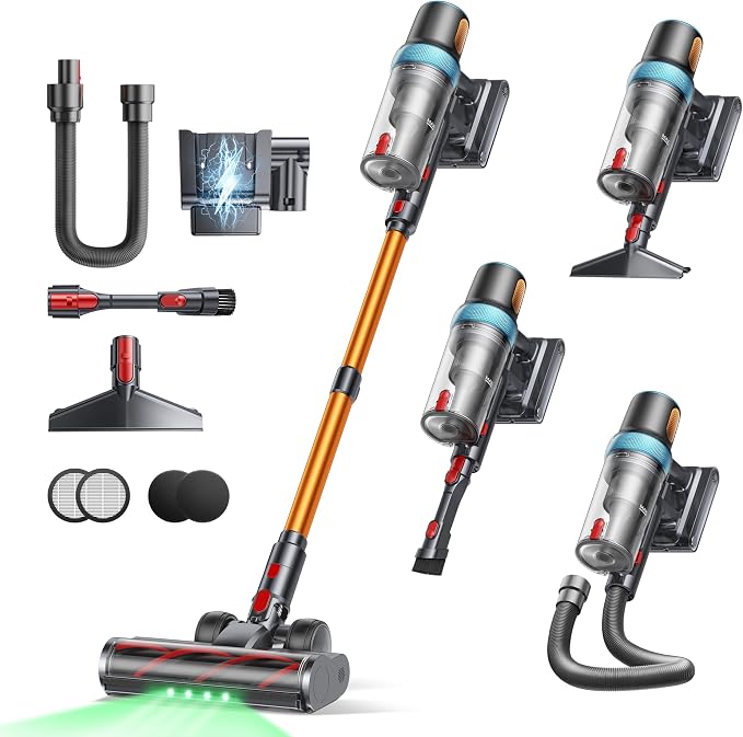 Cordless Vacuum Cleaner, 650W 55KPA 70Mins Vacuum Cleaners by INTETURE
