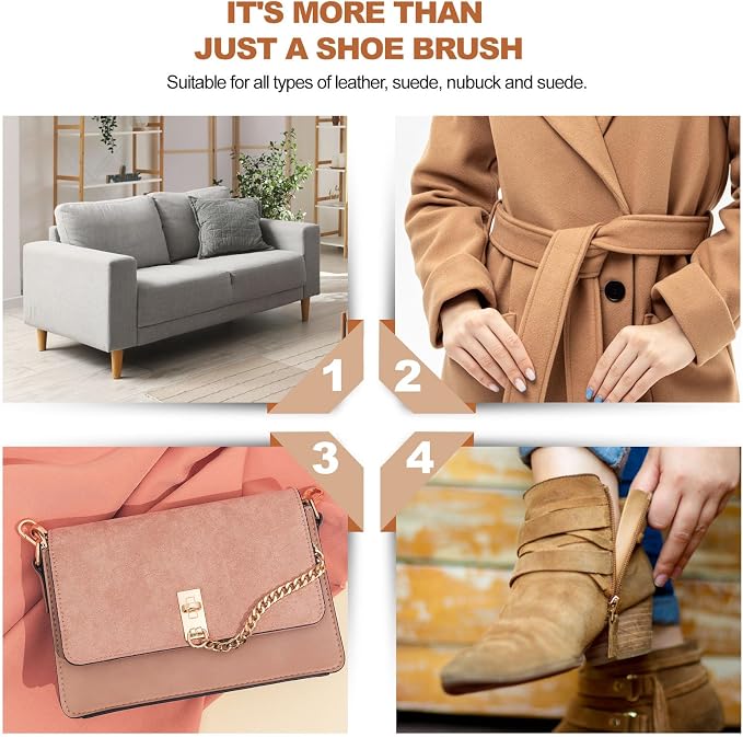 2-Piece Suede Brush and Suede Eraser, Suede Cleaner Kit, Suede Brush - Image 6