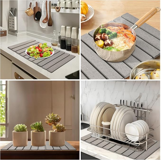 Large Stone Dish Drying Mat for Kitchen Counter, Stone Drying Mat for Kitchen - Image 5
