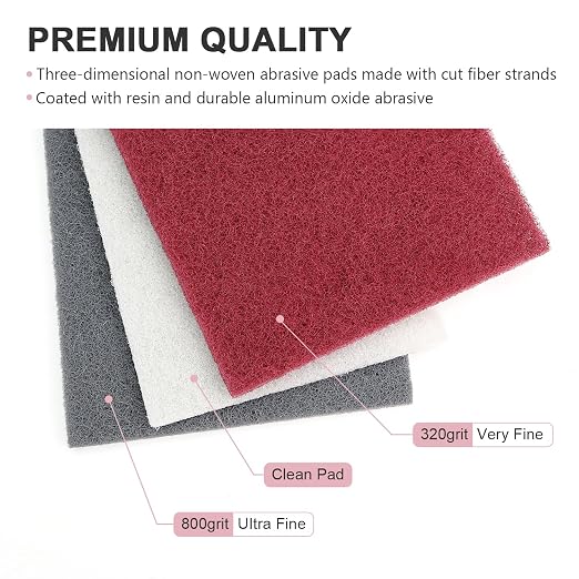 12 Scuff Pad Variety Pack, 4 Each Maroon, Paint Surface Prep Adhesion - Image 3