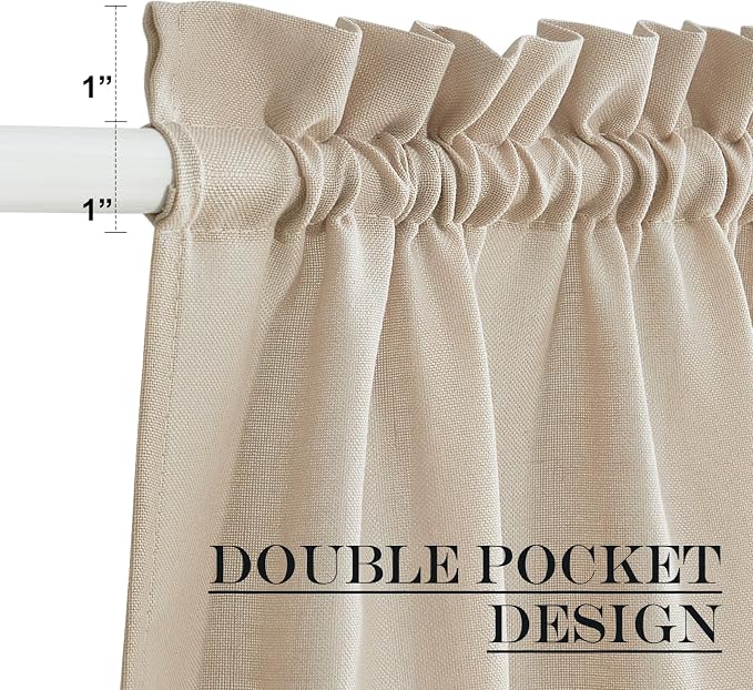 NICETOWN Door Curtains for Window 72 inch Length, Linen Blend Privacy French - Image 3